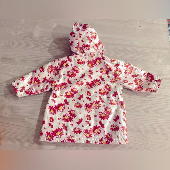 Pluie Pluie Toddler Red Flower Raincoat With Liner Size 1-2 - Picture 4 of 6